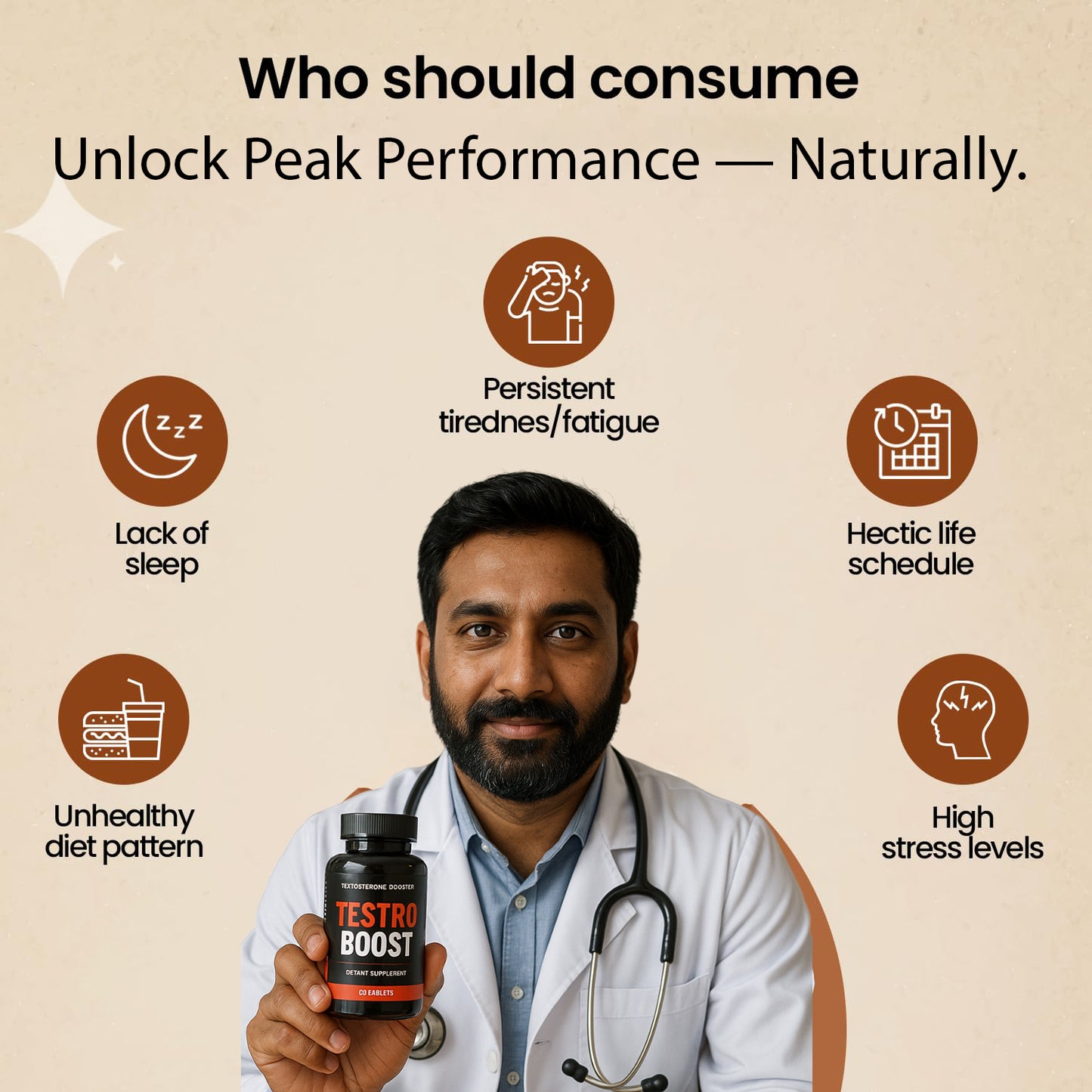 Testo Booster for Men – Gokshura, Kauch Beej, Safed Musli with BCAA – 30 tablets